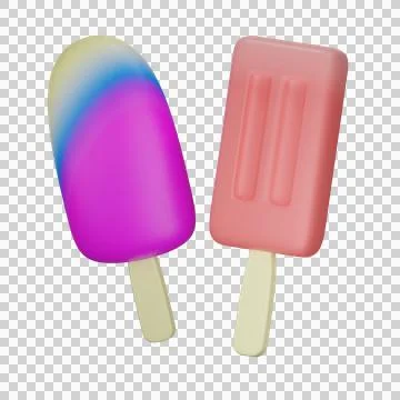 3d ice cream object with transparent background Stock Illustration