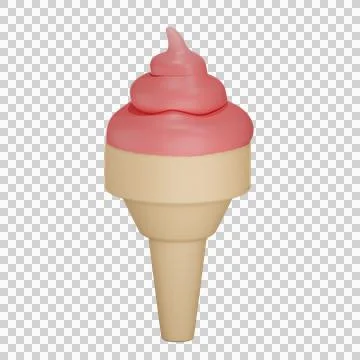 3d ice cream object with transparent background Stock Illustration
