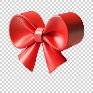 3d Icon of  Beautiful red bow for holiday gifts and festive celebrate Stock Illustration