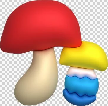 3d icon big mushroom icon minimalistic style 스톡 일러스트