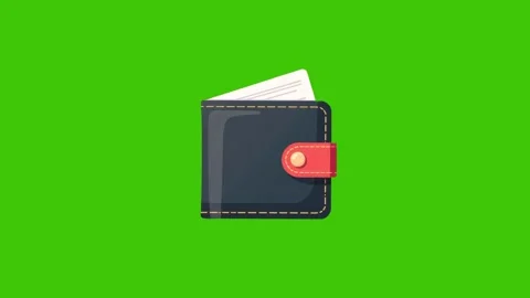 3d icon of black wallet on green background Stock Footage 297066917