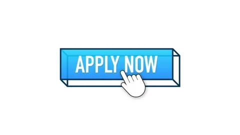 3d icon with blue apply now button on yellow background. 3d . Pointer click. Red Stock Footage 197024161