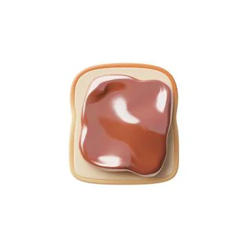 3D icon bread with chocolate spread vector illustration 스톡 일러스트