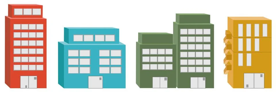 3D icon Buildings. Stock Illustration