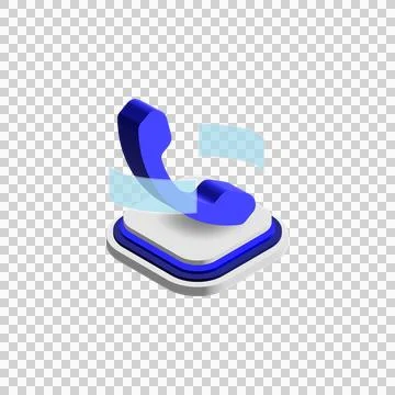 3d icon call phone graph element design vector Stock Illustration