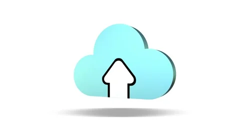 3D icon. Cloud storage. Rotation. Infographics. White background. Stock Footage 253995246