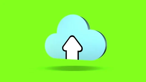 3D icon. Cloud storage. Rotation. Infographics. Green background. Stock Footage 253995248
