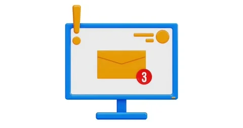 3D icon. Computer icon for sending letters. Notification of new messages. Stock Footage 239529782