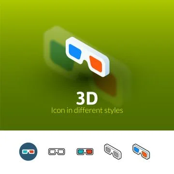 3D icon in different style Stock Illustration