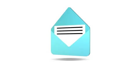 3D icon. An email. Rotation. Infographics. White background. Video stock 253994780