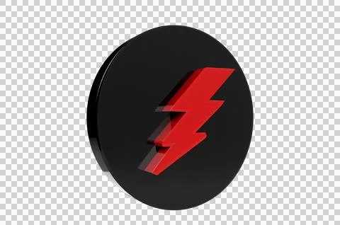 3D Icon of energy thunder lightning electricity power electric sign symbol PNG Stock Illustration