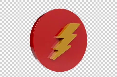 3D Icon of energy thunder lightning symbol or electricity power PNG Stock Illustration