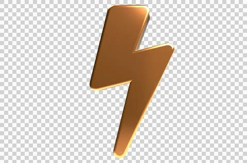 3D Icon of energy thunder lightning symbol or electricity power PNG Illustrazione stock