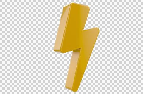 3D Icon of energy thunder lightning bolt symbol or electricity power electric Stock Illustration