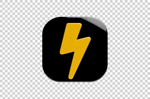 3D Icon of energy thunder lightning bolt symbol or electricity power electric Stock Illustration