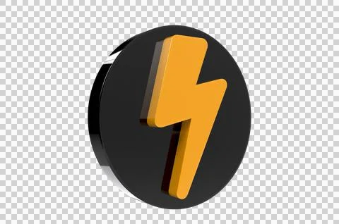 3D Icon of energy thunder lightning bolt symbol or electricity power electric Stock Illustration
