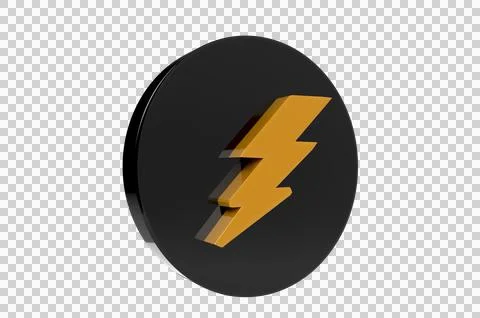 3D Icon of energy thunder lightning bolt symbol or electricity power electric Stock Illustration