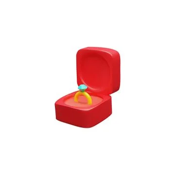 3d icon of an engagement or wedding ring. Illustrazione stock