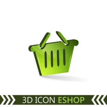 3D icon eshop. Illustrazione stock