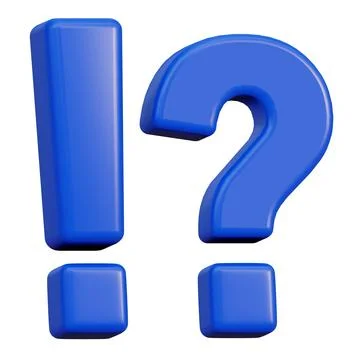3d icon, exclamation mark and question mark. It is an acute and important Stock Illustration