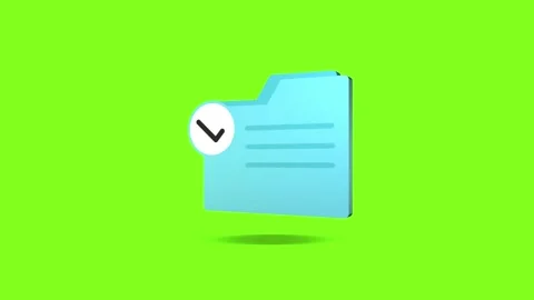 3D icon. Folder. Rotation. Infographics. Green background. Stock Footage 254105106