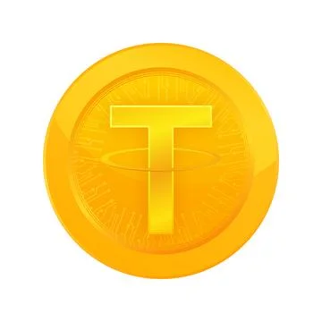 3d icon with gold tether coin. Vector logo. Crypto currency, crypto currency イラスト素材