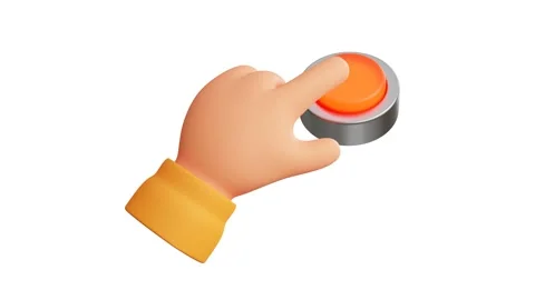 3d icon of a hand pressing the emergency button Stock Footage 219593078