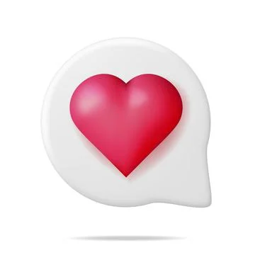 3D Like Icon with Heart Isolated. Illustrazione stock