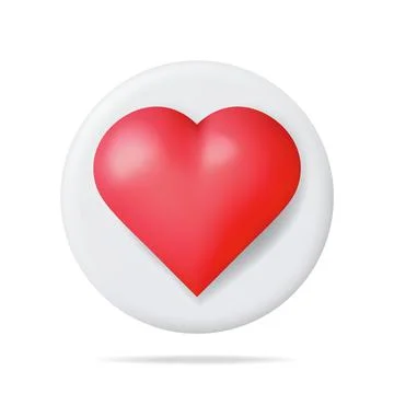 3D Like Icon with Heart Isolated. Illustrazione stock