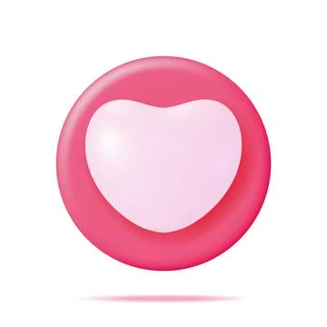 3D Like Icon with Heart Isolated. Stock Illustration