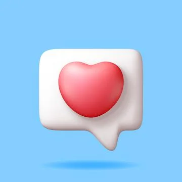 3D like icon with heart isolated Illustrazione stock