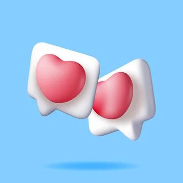3D like icon with heart isolated Stock Illustration