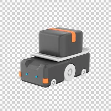 3D icon illustration of an automated guided vehicle Stock Illustration