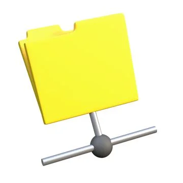 3d icon - illustration of document folder connection icon isolated on white Stock Illustration