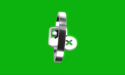 3d icon of image deletion rotating against a green background. Stock Footage 346499592