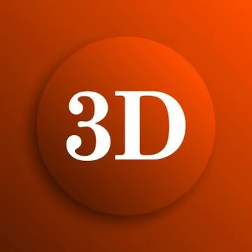 3D icon. Internet button on orange background. Stock Illustration