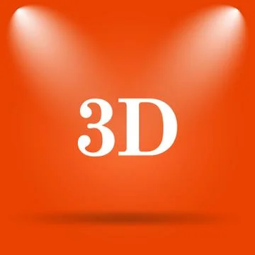 3D icon. Internet button on orange background.. Stock Illustration