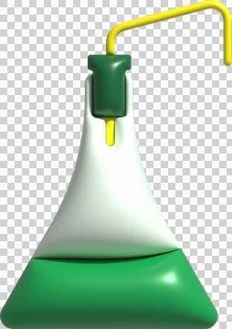 3D icon. Isolated flask or flask for chemistry. Laboratory glassware for me.. Stockillustratie