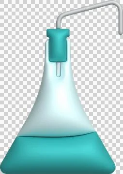 3D icon. Isolated flask or flask for chemistry. Laboratory glassware for me.. Stockillustratie