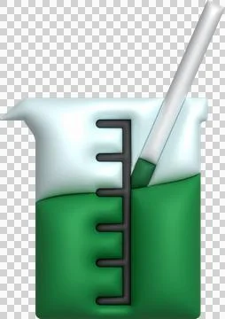 3D icon. Isolated flask or flask for chemistry. Laboratory glassware for me.. Stock Illustration