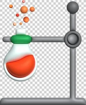 3D icon. Isolated flask or flask for chemistry. Laboratory glassware for me.. イラスト素材