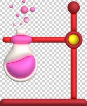 3D icon. Isolated flask or flask for chemistry. Laboratory glassware for me.. Stockillustratie