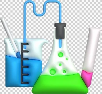 3D icon. Isolated flask or flask for chemistry. Laboratory glassware for me.. 스톡 일러스트
