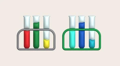 3D icon. Isolated flask or flask for chemistry. Laboratory glassware for me.. Stockillustratie