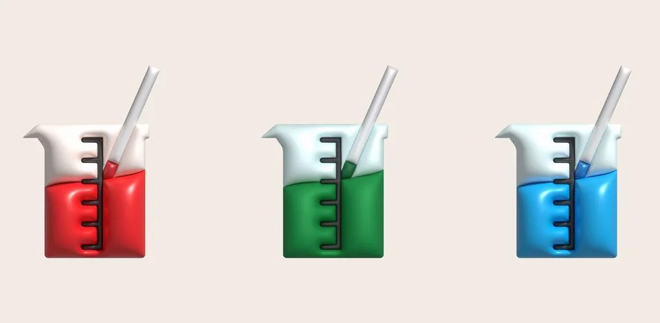 3D icon. Isolated flask or flask for chemistry. Laboratory glassware for me.. イラスト素材
