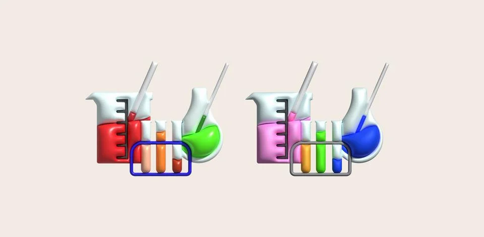 3D icon. Isolated flask or flask for chemistry. Laboratory glassware for me.. イラスト素材