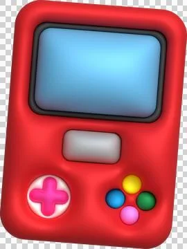 3d icon joystick gamepad game console or game controller with display scree.. Stock Illustration