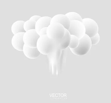 3d icon of nuclear explosion bomb. Explosion with cloud of fire isolated ic.. Illustrazione stock