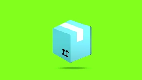 3D icon. Package. Rotation. Infographics. Green background. Stock Footage 254439293
