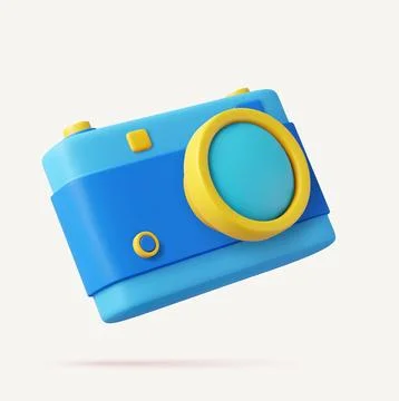 3D icon of Photo camera Illustrazione stock